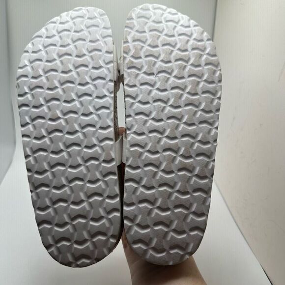 CUSHIONAIRE Women's  Cork footbed Sandal with +Comfort 8.5 WHITE - Picture 5 of 7